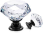 Ravinte 15 Pack Crystal Drawer Knobs - Glass Cabinet Knobs, Diamond Shaped, 30 mm with Black Base