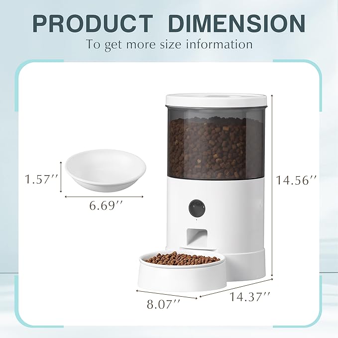 Warcat Vacuum Automatic Smart Cat Feeder with Timed Remote Control & Visual Monitoring, APP-Enabled Pet Food Dispenser for Cats, Dogs & Small Animals, Automatic Feeding Solution-Mewly Pet