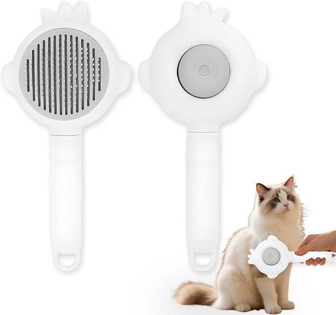 Zoocozy Cat Brush for Shedding, Dog Deshedding Brush, Pet Hair Removal Tool for Puppy Pitten(White)-Mewly Pet