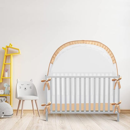 Pop Up Baby Crib Tent, Safety Tent to Keep Toddler from Climbing Out, Canopy Against Falls and Bites, Netting with Breathable & Soft Mesh, Orange (R07-orange)