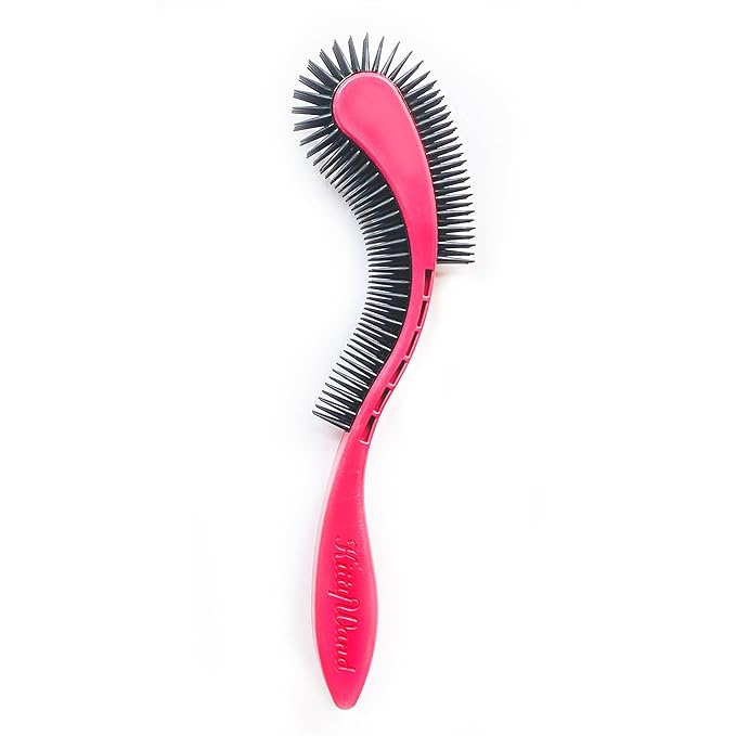 (Pink) Designed for Comfort, Created for Results. This innovative grooming brush features multi contoured bristles that gently adapt to your cats body for a stress-free brushing experience.-Mewly Pet
