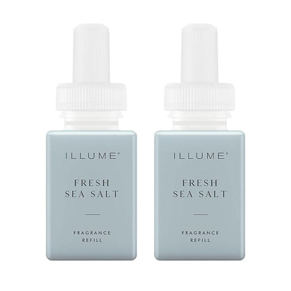 Pura & ILLUME Home Scent Refill - Smart Air Diffuser - Up to 120-Hours of Luxury Fragrance per Refill - Home Essential - Clean & Safe Diffuser Fragrance - 2 Pack, Fresh Sea Salt