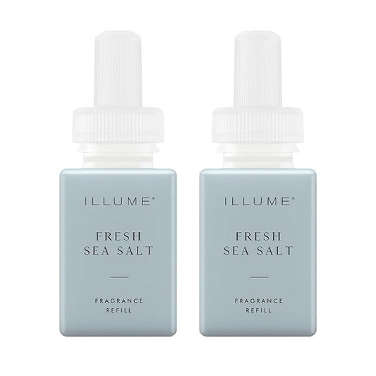 Pura & ILLUME Home Scent Refill - Smart Air Diffuser - Up to 120-Hours of Luxury Fragrance per Refill - Home Essential - Clean & Safe Diffuser Fragrance - 2 Pack, Fresh Sea Salt
