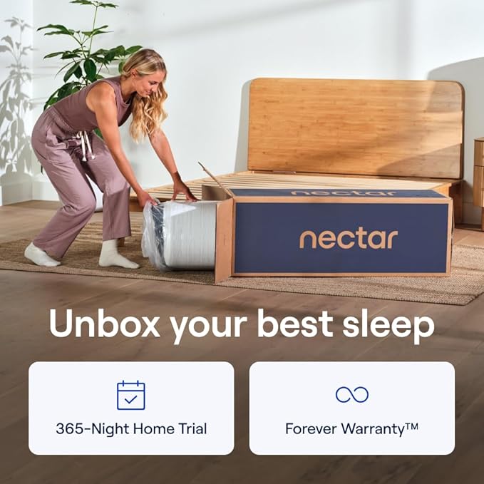 Nectar Ultra 15“ Twin XL Mattress - Medium Firm - Cooling Fibers & Temperature Regulating Material - 4” Pressure Relief Layer - Zoned Ergonomic Support Layer - 365-Night Mattress Trial