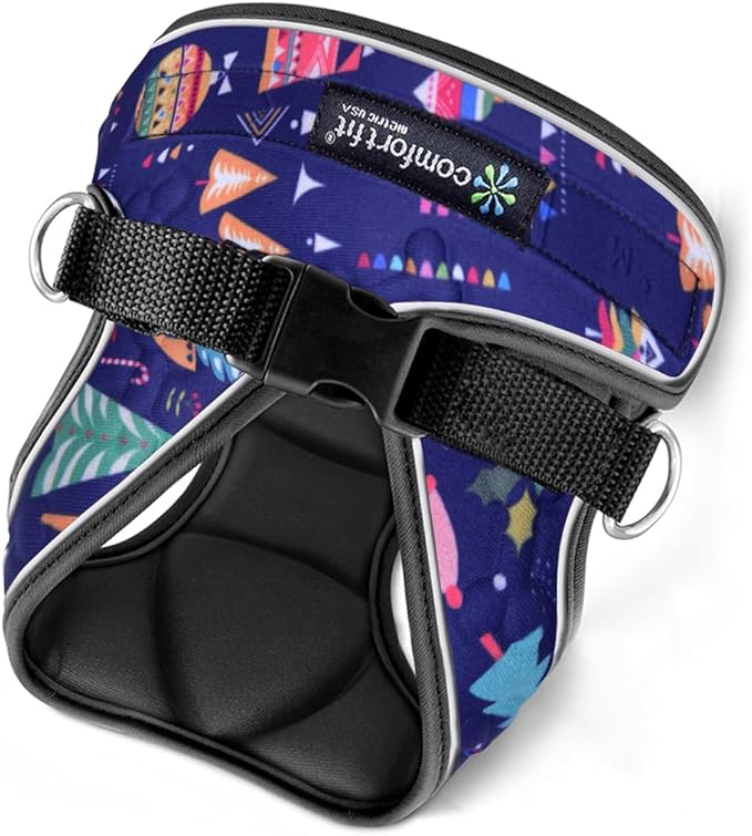 Comfort Fit Dog Harness No Pull with Adjustable Buckles Soft Padded Reflective Choke Step-in Pet Vest with Easy Control Handle for Small Medium Large Dogs & Puppies for Walking Running Training-Mewly Pet