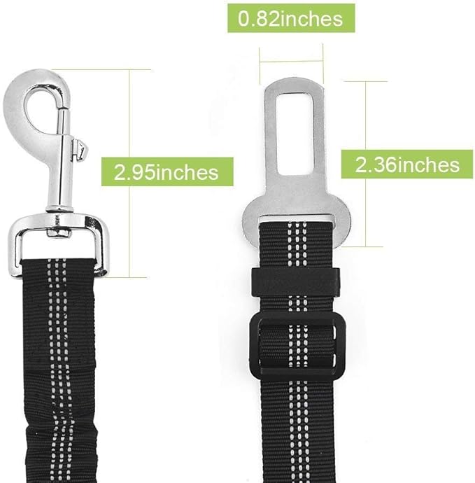 SlowTon Dog Seat Belt Harness for Car, Dog Car Harness Adjustable Mesh Breathable & Dog Seatbelt Safety Tether with Elastic Bungee for Small Medium Large Pets(Blue, Single Clip, XS)-Mewly Pet