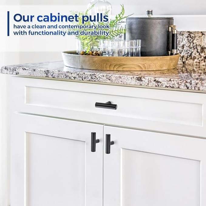 JOY DECOR 20 Pack Cabinet Knobs, Black Cabinet Handles, 2in Kitchen Cabient Knobs, Single Hole Drawer Knobs for Dresser Drawers