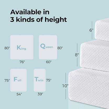 Rolanstar 10 Inch Queen Mattress Gel Memory for Cool Sleep & Pressure Relief, Medium Firm Feel, CertiPUR-US Certified, Mattress in a Box, White