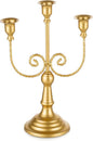 Romadedi Candelabra Gold Candle Holders - 3 Arm 11.8" Wedding Candlestick Holder for Theme Party Table Centerpiece Decor Dining Room Birthday Holiday Christmas