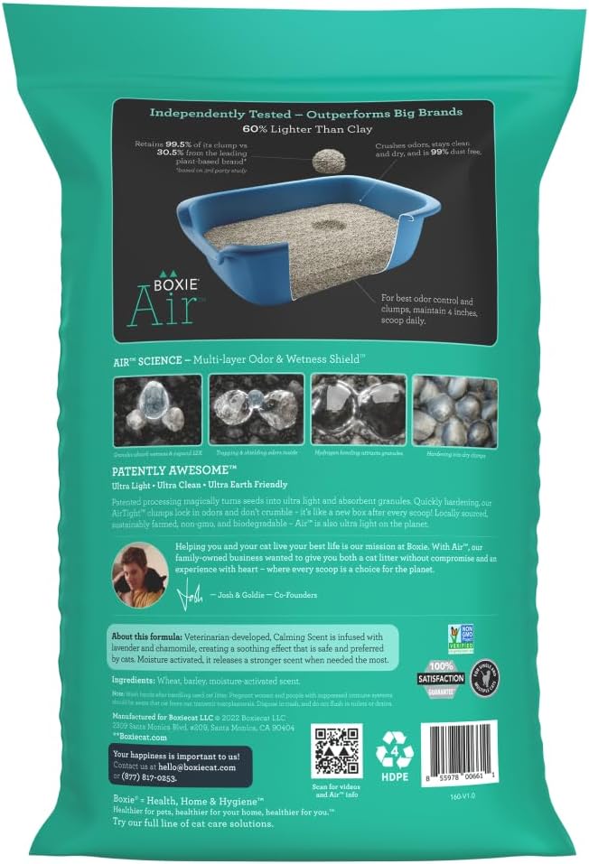 Boxie Gently Scented Cat Litter, Lightweight 30-Day Odor Control, Clumping, 16.5lb-Mewly Pet