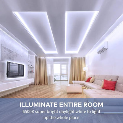 Govee White LED Strip Lights, Upgraded 16.4ft Dimmable LED Light Strip 6500K Bright Daylight White, Strong Adhesive, 300 LEDs Flexible Tape Lights for Mirror, Kitchen Cabinet, Bedroom, Christmas Decor