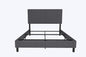 DHP Janford Upholstered Bed, Chic Grey Linen Platform Queen Bed with Modern Headboard, Sturdy Wood and Metal Frame