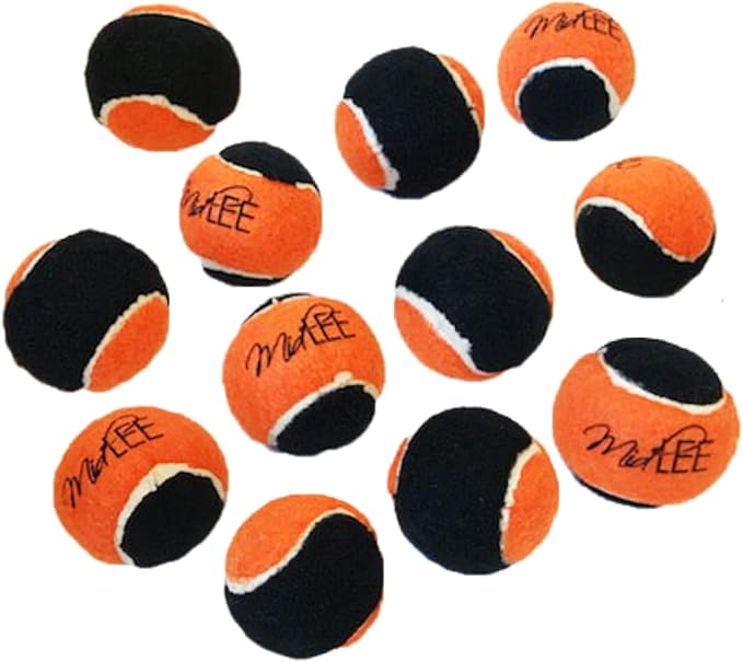 Midlee Orange/Black Dog Halloween Tennis Balls- Set of 6-Mewly Pet