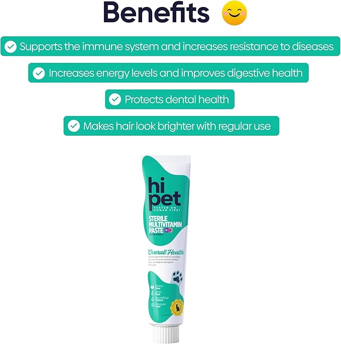 Hi Pet Multivitamin Cat Malt, Cat Treats Lickable, Supports Immune System, Metabolism, Dental Health, Weight Control, Iron for Cats, 2.65 Oz (Pack of 3)-Mewly Pet