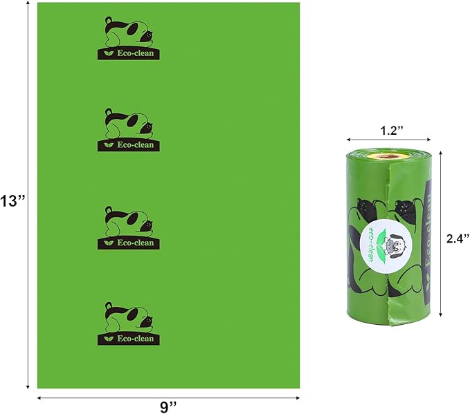 ECO-CLEAN Dog Poop Bags with 3 Bags Left Indicator - 360 Count Extra Thick and Leak Proof Pet Waste Bags with 1 dispenser, Unscented-Mewly Pet