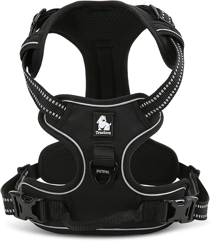 TRUE LOVE Truelove Adjustable No-Pull Dog Harness Reflective Pup Vest Harnesses Comfortable Control Brilliant Colors TLH5651(Black,XL)-Mewly Pet