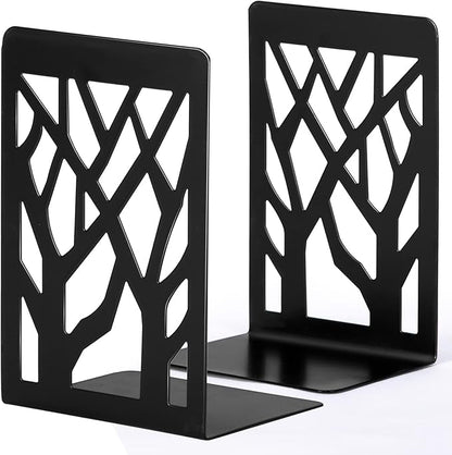 INNÔPLUS Heavy-Duty Metal Bookends – Black, 1 Pair (Anti-Slip, Anti-Rust)