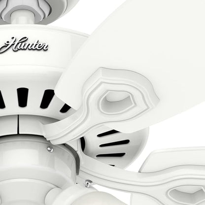 Hunter Fan Company 53236 Hunter Builder Plus Indoor Ceiling Fan with Lights and Remote Control, 52", Snow White Finish