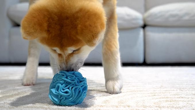 Puppy and Small Breed Snuffle Interactive Foraging Dog Puzzle Ball Toy Blue-Mewly Pet