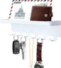 GTK Key Holder for Wall, Key Hooks with Tray and 6 Hooks, Wall Mounted Key Holder for Hallway, Key Rack with Shelf for Mail Storage (White)