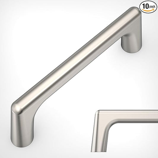Amerdeco 10 Pack Brushed Satin Nickel Cabinet Pulls 3 Inch(76MM) Hole Centers Kitchen Cabinet Handles Hardware Kitchen Handles for Cabinets Cupboard Handles Drawer Pulls ZH0041