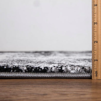 Keen Home Design Area Rugs - 6x9 Non-Shedding, Abstract Rugs for Kitchen, Living Room, Bedroom, Dining Room, Entryway - Size: 5'11" x 9'2", Abstract Black