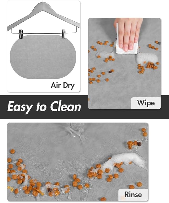 Absorbent Dog Food Mat-Dog Mat for Food and Water Bowl, Quick Dry Pet Food Mat, No Stains Cat Feeding mat, Pet Accessories Pet Supplies-Cat Water Bowl Mat for Messy Drinkers-Mewly Pet