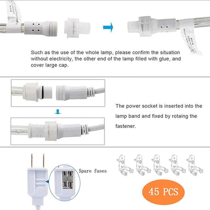 150ft LED Rope Lights Outdoor, 1080 LED Connectable and Flexible Tube Lights with 8 Modes, Waterproof LED Rope Lighting for Garden, Patio, Bedroom, Party, Pool, Indoor Outdoor Decoration (Multicolor)