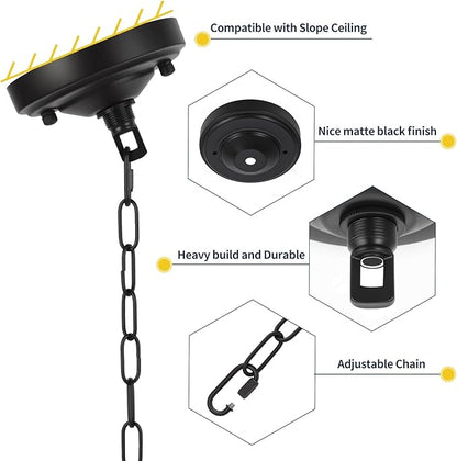 5.16Inch Light Canopy Kit with 6 Feet Chain, Ceiling Plate for Chandelier with Mounting Hardware, Iron Ceiling Canopy Kit for Pendant Light, Easy to Install