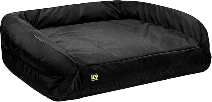 K9 Ballistics Tough Orthopedic XXL Extra Large Bolster Dog Bed - Washable, Durable and Water Resistant Dog Bed - Made for Big Dogs, 40"x68", Black-Mewly Pet