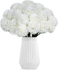36 Pcs White Artificial Flowers Faux Ball Chrysanthemum Bouquet Silk Flowers Bridal Wedding Bouquet for Home Garden Party Office Coffee House Decoration (White)