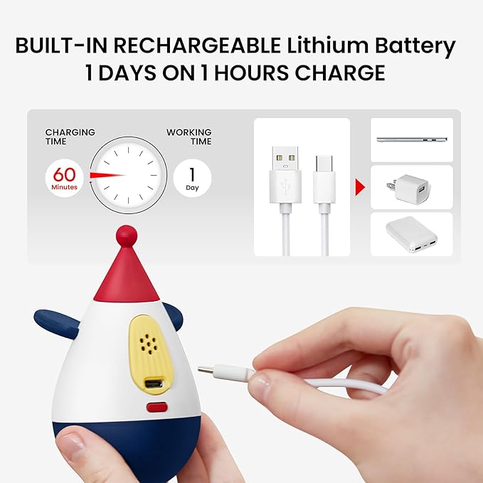 Laser Cat Toys for Indoor Cats, Automatic Interactive Cat Toy, Rechargeable 360° Auto-Spin Self-Balancing Laser Pointer with Catnip Hole & Feather, 3-Speed Random Trajectories for Bored Cats-Mewly Pet