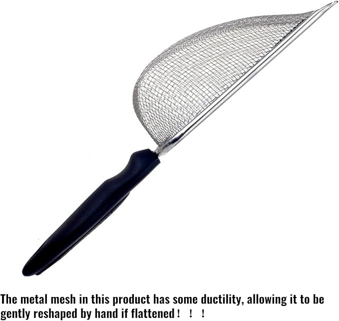 Cat Litter Scoop Stainless Steel Mesh Scooper Long Handle Deep Shovel Non-Stick Coated Metal Litter Scoop for Litter Box Kitten Pooper Lifter (Hole:3.8mm/Regular Cat Litter Scoop)-Mewly Pet