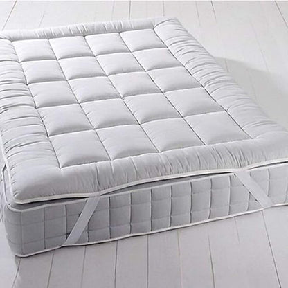 Royal Hotel Bedding Mattress Topper, Top-Split California King, 2 Inches Hypoallergenic Overfilled Down Alternative Anchor Bands Mattress Topper