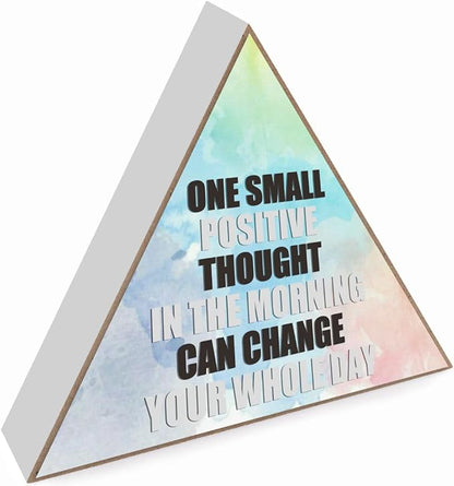 Positive Sign Nursery Decor - One Small Positive Thought In The Morning Can Change Your Whole Day - Inspirational Wall Art Office Decor Positive Box Sign For Nursery Boy Girls Room Decor Gifts
