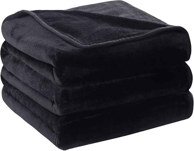HOZY Soft Blanket Queen Size Fleece Warm Fuzzy Throw Blankets for The Bed Sofa Lightweight 350GSM Charcoal Grey 90"*90"