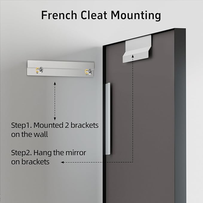 Black Vanity Wall Mirror, 22x 30 Inch Rectangular Bathroom Mirrors for Over Sink, Aluminum Metal Framed Mirror, Tempered Glass, Anti-Rust, (Horizontal/Vertical) 2Pack