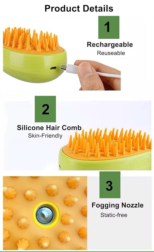 2024 3-in-1 Pet Grooming Tool: Detangling Brush for Massage and Hair Removal, Versatile for Cats and Dogs-Mewly Pet