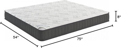 Ottomanson Full 9" Hybrid Mattress - Rock Hard Feel - Made in USA - Individually Pocketed Coils & CertiPUR-US Foam - Fiberglass-Free - Bed in a Box