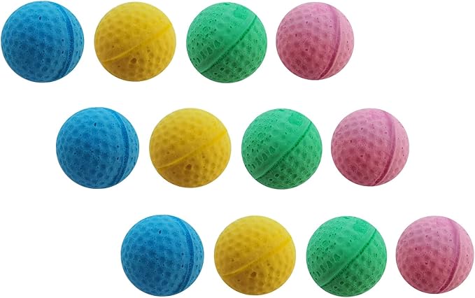 YnFag Foam Soccer Balls Cat Toys for Indoor Cats Cat Balls (12 Pcs Individual Color Balls)-Mewly Pet