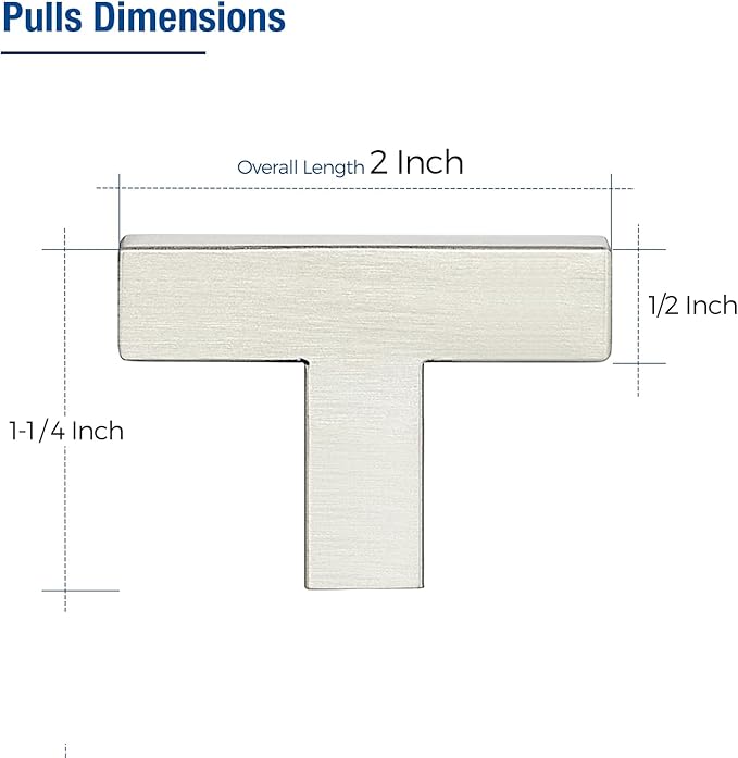 JOY DECOR 12 Pack Cabinet Knobs, Brushed Nickel Cabinet Handles, 2 Inch Kitchen Knobs, Single Hole Drawer Hardware for Dresser Drawers