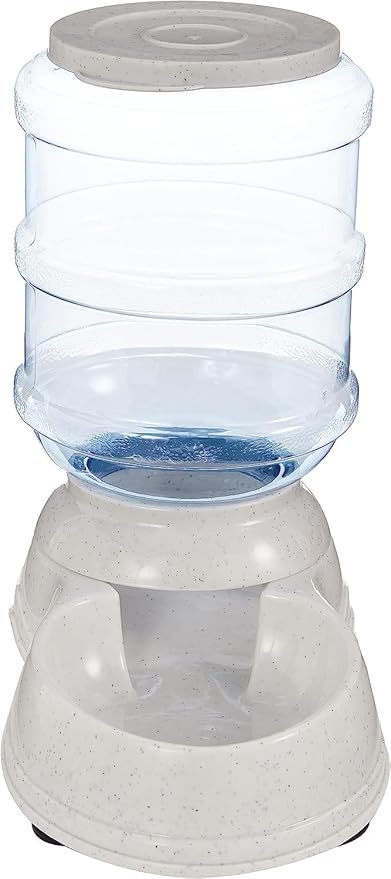 Amazon Basics Gravity Pet Food Feeder for Dogs and Cats, Small, 6-Pound Capacity, Gray-Mewly Pet