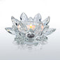 Crystal Lotus Flower Tealight Candle Holders/Glass Tea Light Candlestick Decor Decoration for Christmas Home Wedding Party… (Clean 1pc)