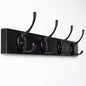 Coat Hooks Wall Mounted, Wooden Hat Rack with 4 Hooks for Entryway, Bathroom,Bedroom(Black)