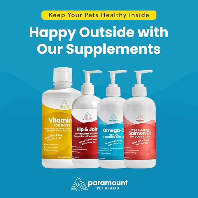 Liquid Multivitamin for Dogs with Probiotics, 8 in 1 Vitamins for Immune Support, Energy & Digestion, High Absorption Liquid Dog Supplement, Made in USA, 32 oz-Mewly Pet