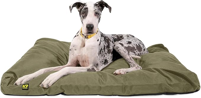 K9 Ballistics Tough Rectangle Pillow Dog Bed - Removable Cover, Washable, Durable & Water Resistant Dog Bed - XX-Large, Sage Green-Mewly Pet