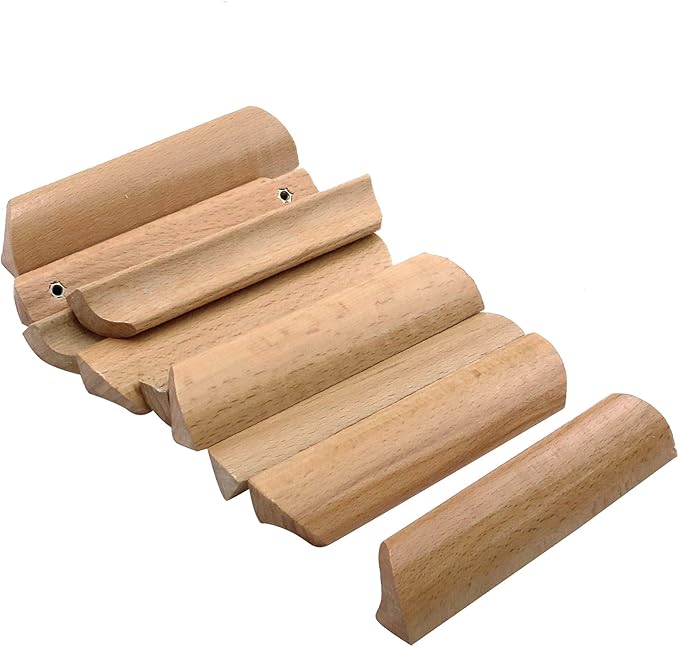 10Pcs 4.84" Wood Solid Furniture Pulls Handles, Painted Smoothly Wooden Handles Cupboard Closet Drawer Handle Pull,Hole Dis.3.78"