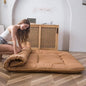 MAXYOYO Japanese Floor Mattress Futon Mattress, Thicken Tatami Mat Sleeping Pad Foldable Roll Up Mattress Guest Mattress Pad Kids Floor Lounger Bed, Light Brown, Twin