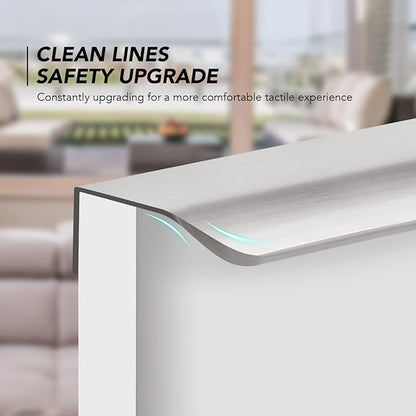 Ravinte Hardware 6 Pack Silver Cabinet Handles, 5.9 Inch (150mm) Finger Edge Pulls, 5 Inch Hole Center, Finger Pulls for Cabinets