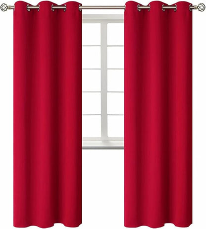 BGment Room Darkening Curtains 84 Inches Long - Grommet Thermal Insulated Drapes Window Treatment Curtains for Bedroom, 2 Panels, 42 x 84 Inch, Red